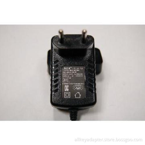 12V 1A ac adapter with CE FCC GS PSE certificates with EU US plug